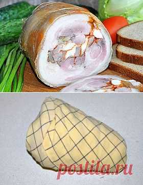 Домашняя ветчина из рульки с курицей – пошаговый фоторецепт
