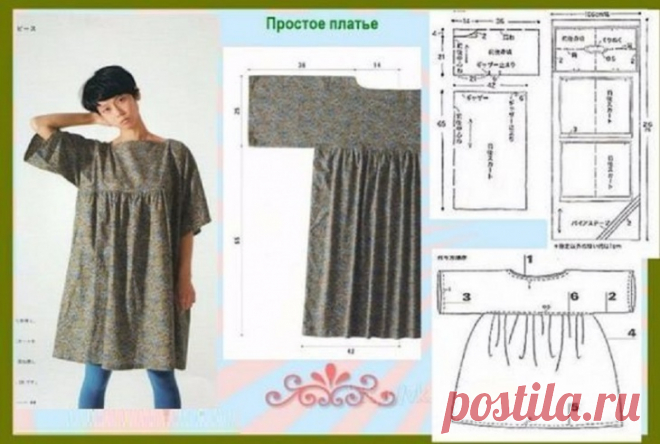 Выкройка простого платья в стиле 