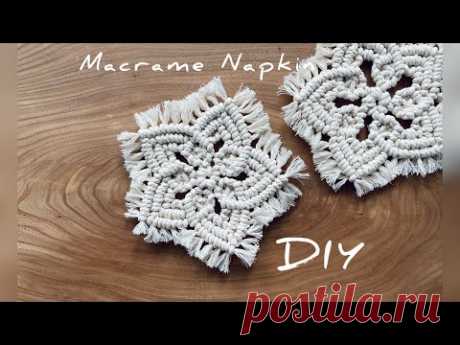 Macrame napkin D14 cm/5,5 inches - YouTube