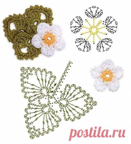 No.15 Flax Crochet Flower Moti