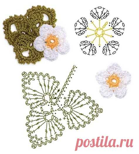 No.15 Flax Crochet Flower Moti
