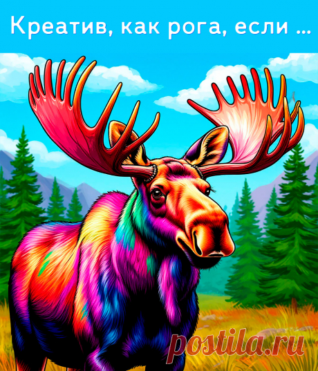 Креативный лось говорит: креатив, как рога.
Если их не используешь, они только мешают.