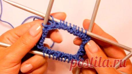 Плавный переход к резинке 2х2 в эластичном наборе петель - knitting-pro.ru - От азов к мастерству