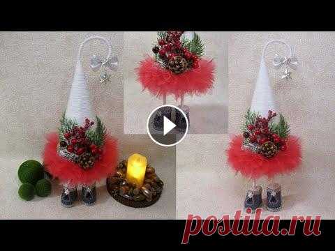 DIY . Все таки я решила тоже попробовать сделать ЁЛОЧКУ ТОПОТУШКУ и смотрите какая красота получилась. Теперь делюсь этим видео с вами друзья! Что использов...