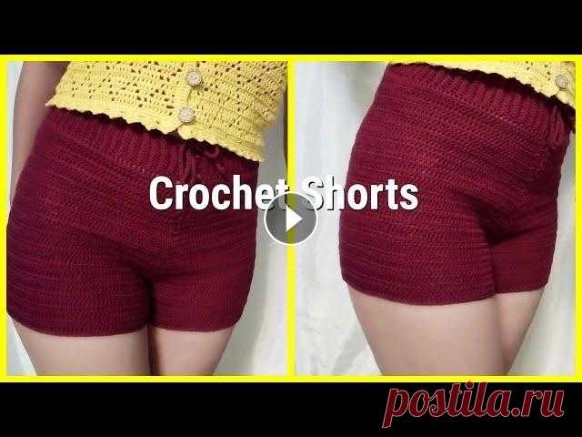 Летние шорты крючком. Crochet shorts. Привет всем! Данные шорты связаны крючком 2,5 из пряжи мерсеризованный хлопок от пехорки. На 44 размер ушло 200 граммов пряжи. Шорты вяжутся без приши...