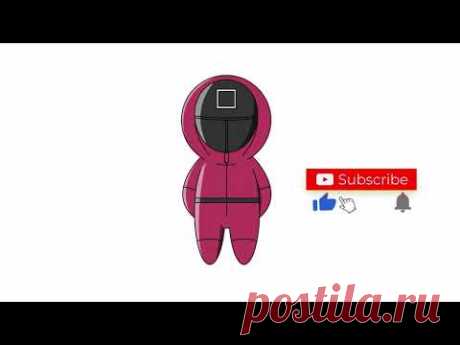 How to draw squid game guard - YouTube