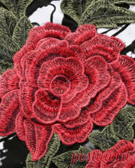 Red rose flower t shirt with embroidery for teenage girls oversize half sleeve tee | Tshirtxy.com