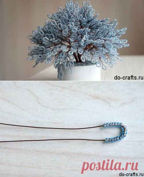 Зимнее дерево из бисера | Самоделкино
