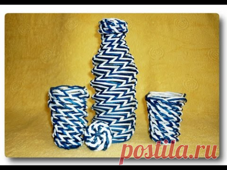 Двухцветное спиральное плетение из газет / Two-color spiral weave from newspapers - YouTube