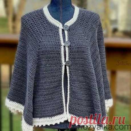 Накидка-шаль шестиугольником. Крючком. Схемы. / ya-hozyaika.com
