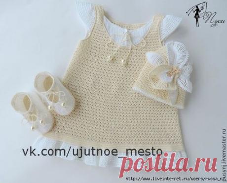 Платье-сарафан крючком для девочки от Пуси
#девочкам@ujutnoe_mesto_vjazanie