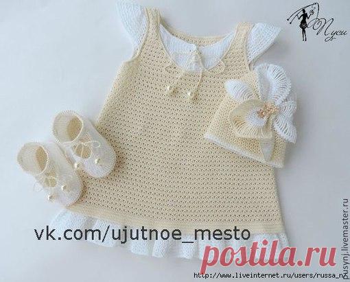 Платье-сарафан крючком для девочки от Пуси
#девочкам@ujutnoe_mesto_vjazanie