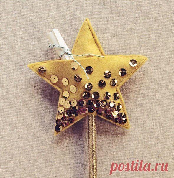 Рождественские украшения - звезды на палочке