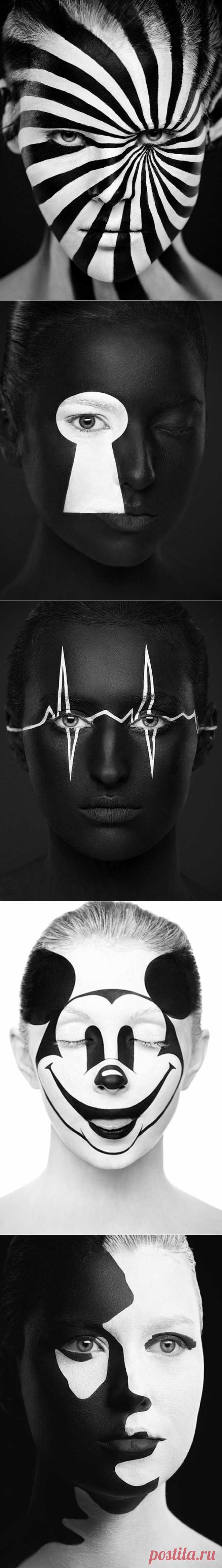 Чёрно-белый Face Art | В мире интересного
