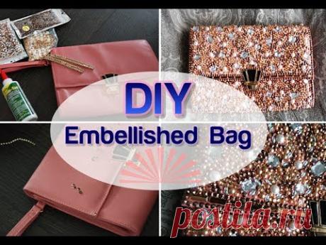 BLING MY BAG DIY Embellished Evening wedding Clutch | Indian Purse Tumblr Crafts - YouTube