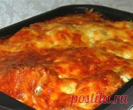 Курица, запеченная с гречкой