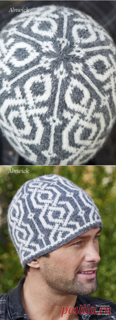 Мужская жаккардовая шапка спицами Alnwick. | Мамины-ручки.рф