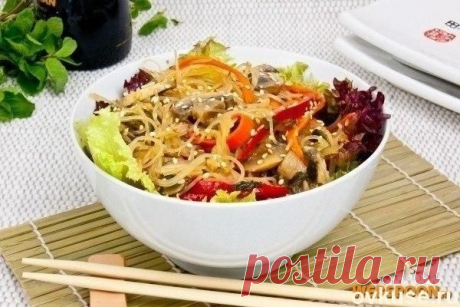 Фунчоза с грибами и овощами - Простые рецепты Овкусе.ру