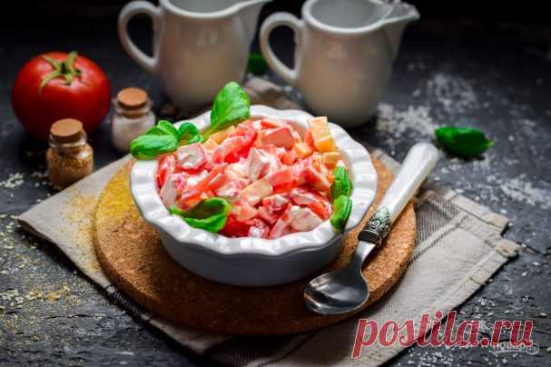 Салат из сыра, помидоров и крабовых палочек - пошаговый рецепт с фото на Повар.ру