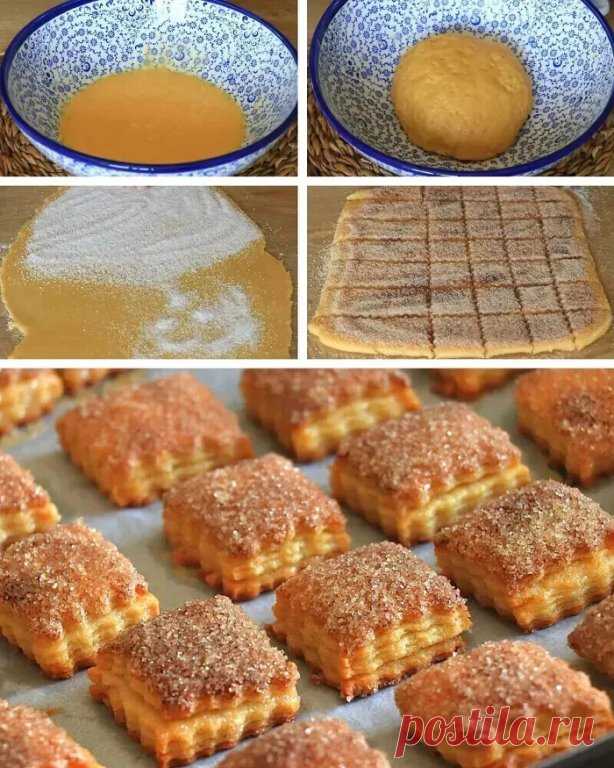 Печенье вкуснее, чем торт Наполеон: даже крем не нужен. Самый простой рецепт.
Легко и быстро: Нежное печенье, которое покорит ваше сердце! 
Ингредиенты для слоеного печенья:  
- кефир — 60 мл;  
- сахар — 1 ст. л.;  
- яйцо — 1 шт.;  
- сливочное масло — 120 г;  
- мука — 260 г;  
- разрыхлитель — 1 ч. л.;  
- соль — щепотка.  

Ингредиенты для начинки:  
- сахар — 50 г;  
- кокосовая стружка — 50 г.  

Приготовление слоеного печенья:
1. В небольшой чаше разбиваем яйцо, до...