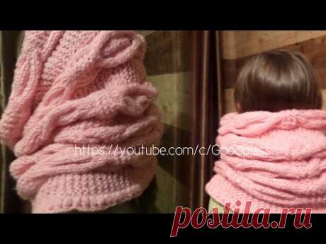 Шарф снуд. Вязаный шарф хомут, труба. Вязание спицами.   Knitting(Hobby)