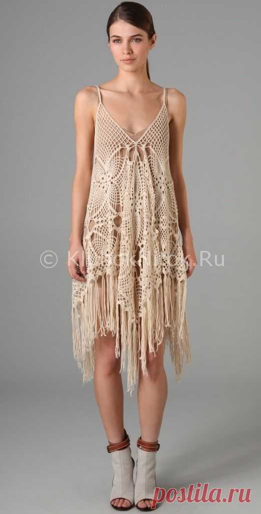 Платье-сарафан с подиума | Вязание для женщин | Вязание спицами и крючком. Схемы вязания.