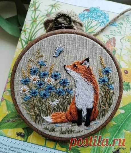 🦋🌶 Вышивка: лисичка