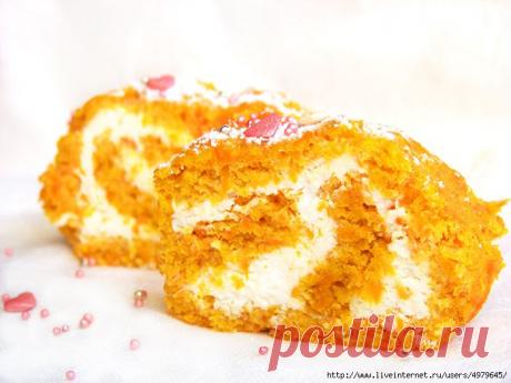 СУПЕРСКИЙ МОРКОВНЫЙ РУЛЕТ С ТВОРОЖНОЙ НАЧИНКОЙ.