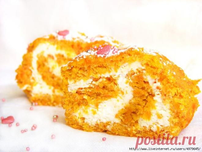 СУПЕРСКИЙ МОРКОВНЫЙ РУЛЕТ С ТВОРОЖНОЙ НАЧИНКОЙ.