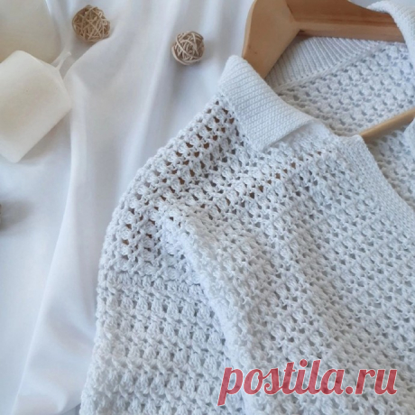Рубашка &amp;laquo;поло&amp;raquo;, вяжем крючком