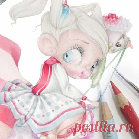 Sneek peak of one of my pieces for the « Nice & Naughty » @surrealharmonyart online auction that will take place from November 24th to 27th🍡💖.
This piece is called « Partners in crime »👯‍♀️Here is Antonella 👧🏼tomorrow I’ll introduce you to her BFF...💕 .
#camillepfister #illustration #creepycute  #popsurrealism #lowbrow #surreal #kawaii #art #pastelgoth #beautifulbizarre #lolita  #doll #pink #magicalgirl #pastel #surrealharmonyartcollective #candy #antonella #partnersincrime #niceandnaughty
