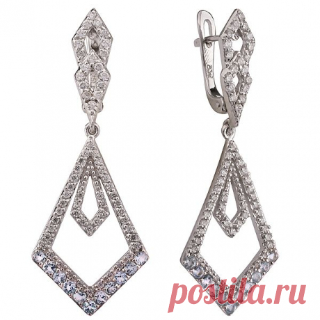 Скидка 60% на серебряные серьги Sandara с фианитом и топазом