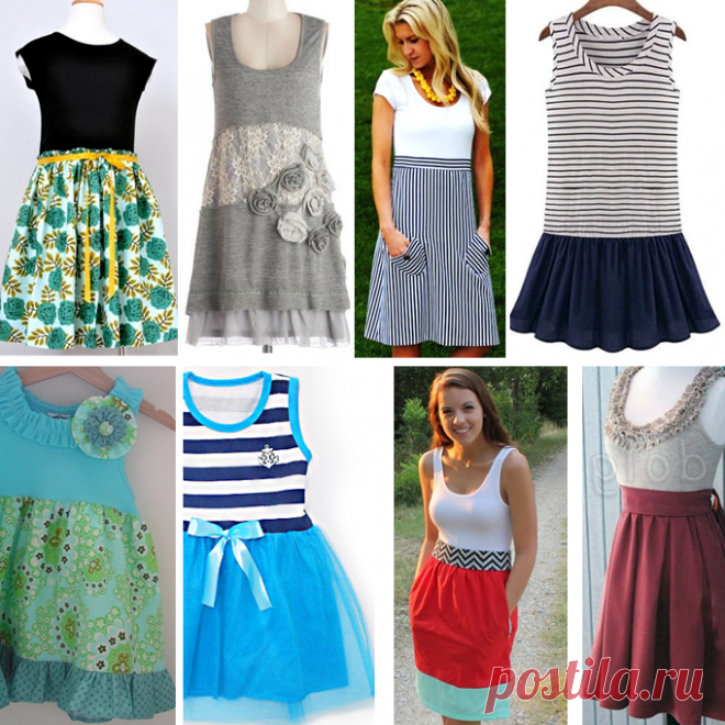 Переделка майки: шьем прекрасное летнее платье - рассматриваем модели и схемы | МНЕ ИНТЕРЕСНО | Яндекс Дзен