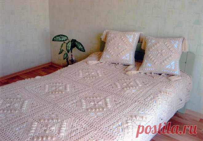 Плед-покрывало и чехлы на подушки "Пастораль". Крючком. Схема. Автор Светлана Рогаль. / Обсуждение на LiveInternet - Российский Сервис Онлайн-Дневников