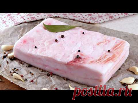Как посолить сало (шпик) сухим способом! Классический способ, и посол сала с чесноком и перцем!