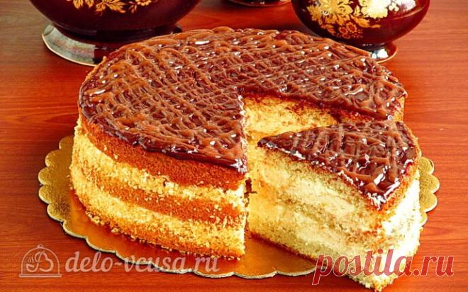 Бисквитный торт «Сладкий сон» с кремом из манки пошаговый рецепт с фото