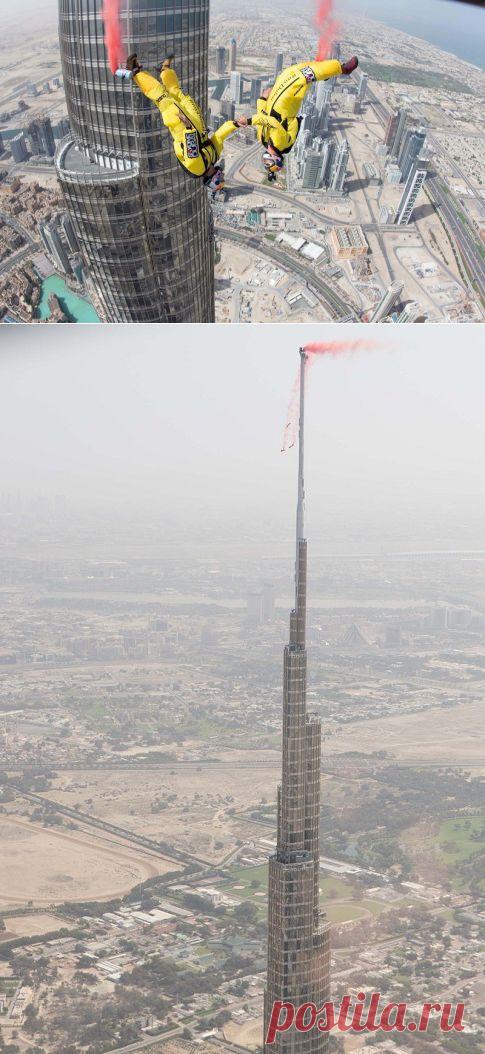 Прыжок с самого высокого здания в мире • НОВОСТИ В ФОТОГРАФИЯХ