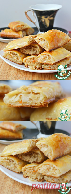 Слоеные плацинды с капустой - кулинарный рецепт