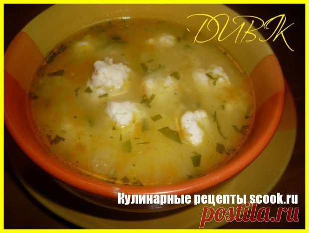Суп с куриными фрикадельками и пшеном -
