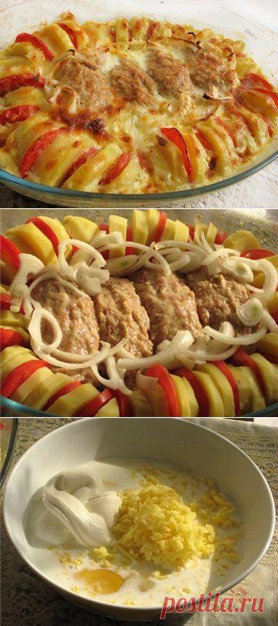 Как приготовить запеченные куриные котлетки с гарниром полосатый рейс - рецепт, ингридиенты и фотографии