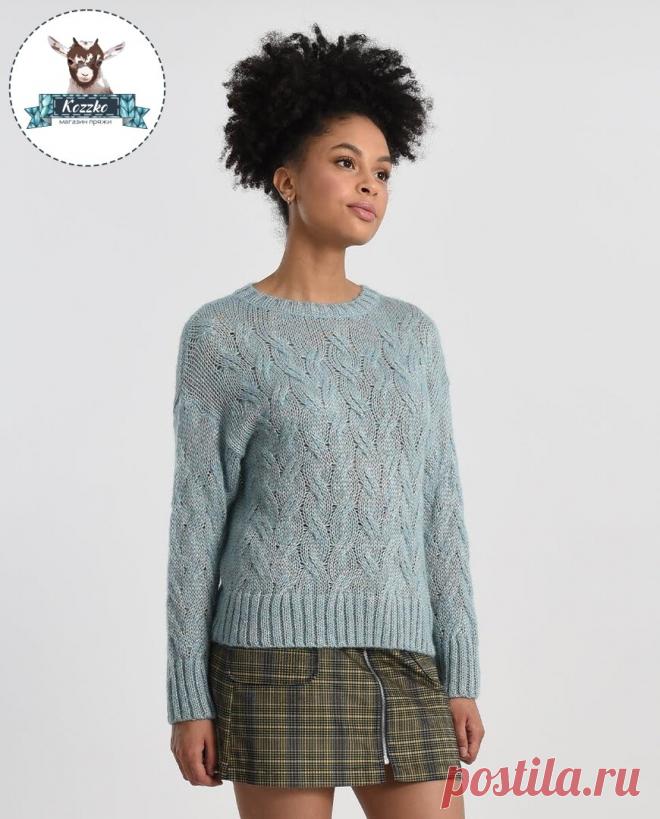Свитер с разнонаправленными жгутами (схема узора)