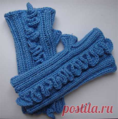 Митенки спицами