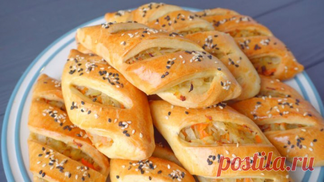Пирожки с капустой без дрожжей. Невозможно оторваться!