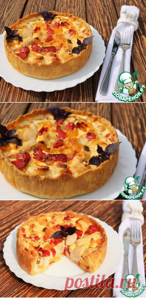 Пирог с курицей, перцем и вялеными томатами - кулинарный рецепт