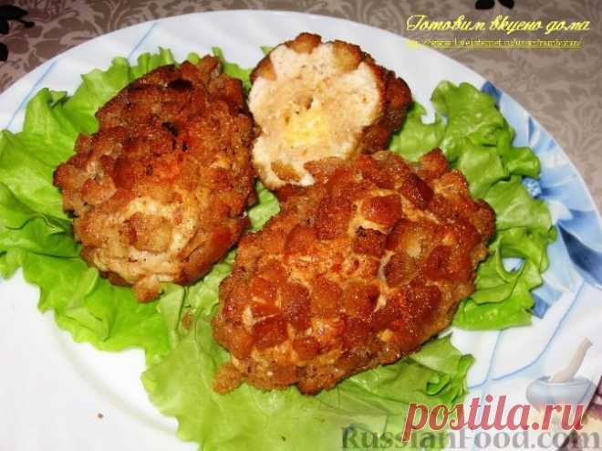 Рецепт: Куриные котлеты с сыром «Папараць кветка» на RussianFood.com