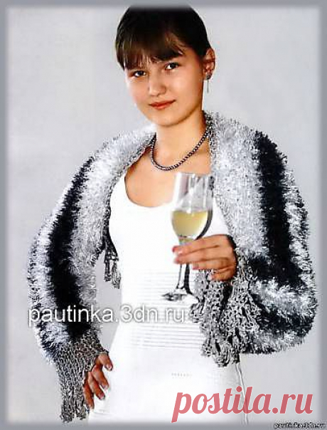 Вязаная накидка с кружевами - Схемы вязания палантинов - Схемы для вязания - Уроки вязания крючком - Вязание крючком, мотивы, схемы для вязания крючком