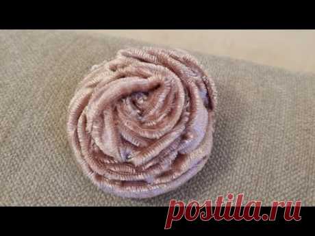Мк роза из бархата. Цветок из ткани #мк #мкцветок