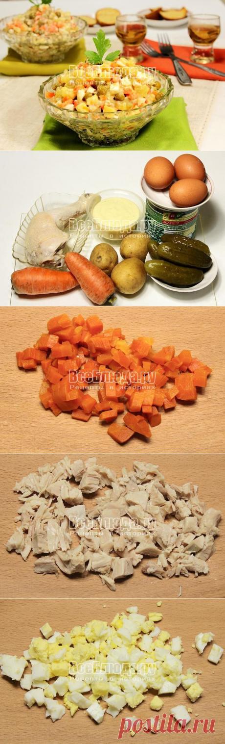 Рецепт салата Оливье с курицей, пошаговые фото | Все Блюда