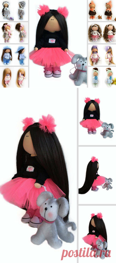 Portrait Art Doll Baby Room Nursery Doll Fabric Tilda Doll