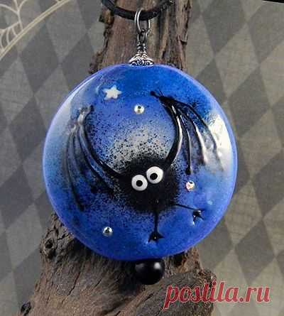 (32) Glassactcc "Gone Batty Halloween" Handmade Pendant Lampwork Focal Glass Bead SRA | eBay | Art that I love